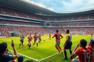 Imagen del partido entre River Plate y Libertad en la Copa Libertadores