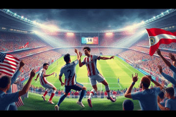 Libertad y River Plate enfrentándose en un partido de la Copa Libertadores