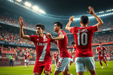 River Plate celebrando su victoria en la Copa Messi con Martín Pellegrino y los jóvenes talentos Bruno Cabral y Felipe López.