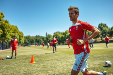 Germán Pezzella en el proceso de recuperación de su lesión en la rodilla.