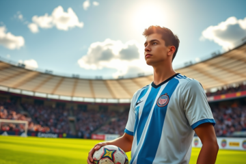Santino Andino, joven futbolista, en una imagen de acción durante un partido con Godoy Cruz.