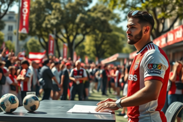 Jeremías Ledesma en acción, mientras River Plate maneja su salida y el regreso de Ezequiel Centurión.