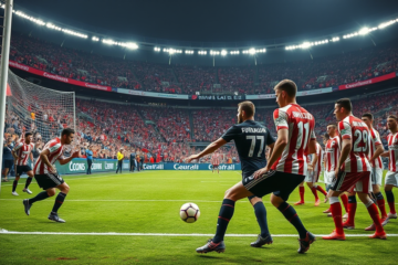 Jugadores de River Plate durante el partido contra Gimnasia de La Plata en el Estadio Monumental.