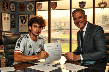 Giuliano Galoppo en acción con River Plate, tras renovar su contrato y asegurar su continuidad mientras se ceden jugadores al San Pablo.