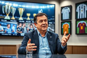 Fabián Berlanga, presidente de Vélez, hablando sobre el gasto de River Plate en refuerzos.