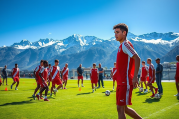 Agustín De la Cuesta entrenando con compañeros de River Plate, buscando oportunidades de juego en la pretemporada.