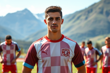 Matías Viña, el nuevo refuerzo de River Plate, durante su presentación oficial, mostrando su compromiso y entusiasmo por el equipo.