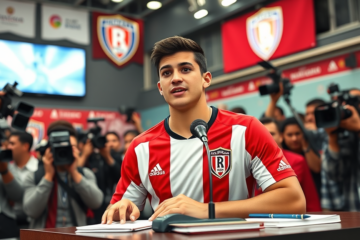 Juanfer Quintero en la conferencia de prensa defendiendo a Sebastián Villa tras el amistoso de River Plate.