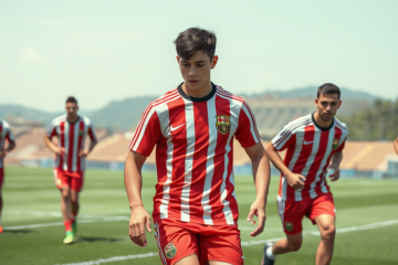Claudio Echeverri entrenando con el Girona, buscando consolidarse en el Manchester City.