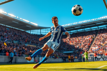 Lucas Boyé anotando un gol de tiro libre en LaLiga con Deportivo Alavés.