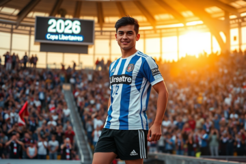 Bautista Dadín durante su presentación en Independiente Rivadavia, tras un destacado desempeño en la Reserva y Primera División.