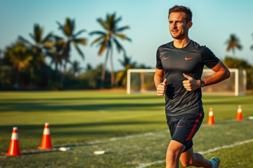Franco Armani entrenando para su recuperación en River Plate.